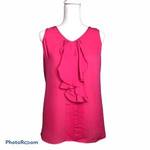 Lilly Pulitzer Silk Pink Ruffle Pleat Tank 8